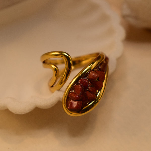 Luxury Unique Design Gold Plated Crystal Stones Ring For Girls/Women