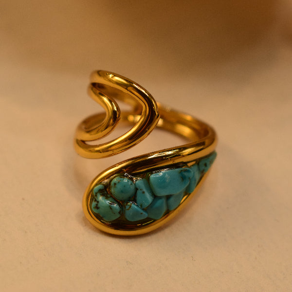 Luxury Unique Design Gold Plated Crystal Stones Ring For Girls/Women