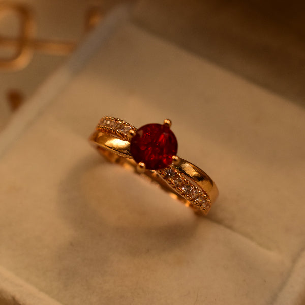 Beautiful Design Gold Plated Crystal Stones Ring For Girls/Women