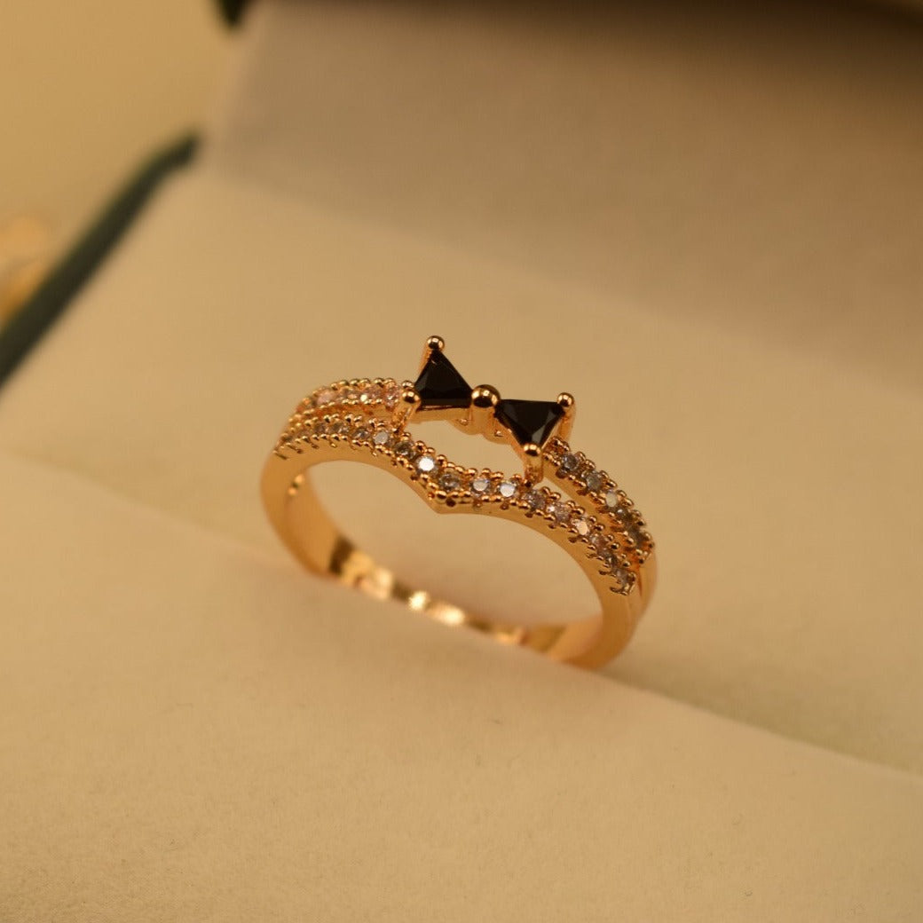 Stylish Design Crystal Stone Gold Plated Ring for Girls/Women