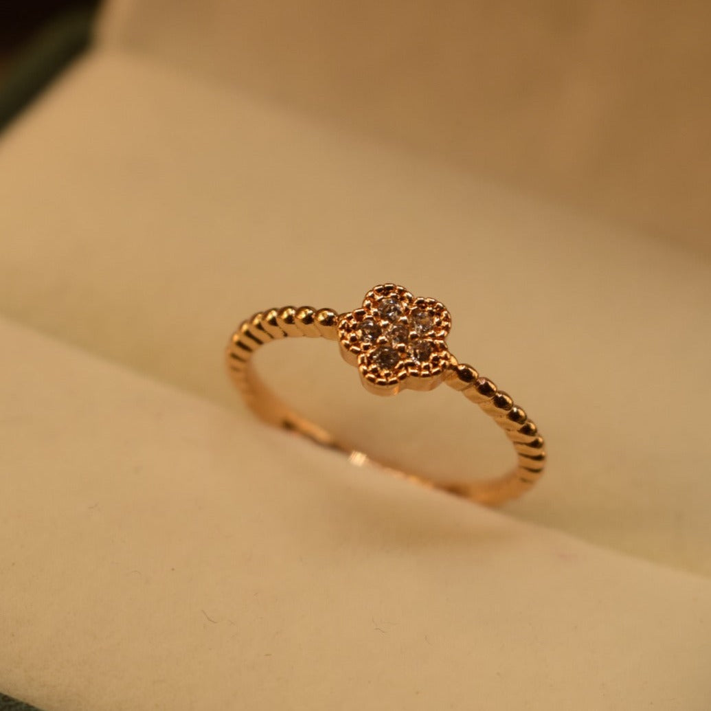 Fancy Flower Design Golden/Silver Adjustable Ring for Girls/Women