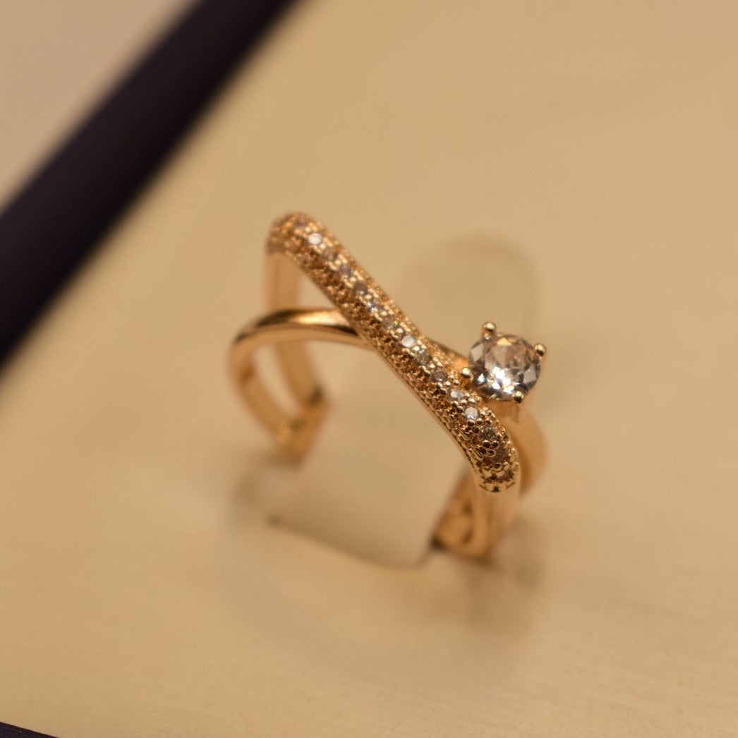 Unique Design Golden/Silver Stone Ring for Girls/Women
