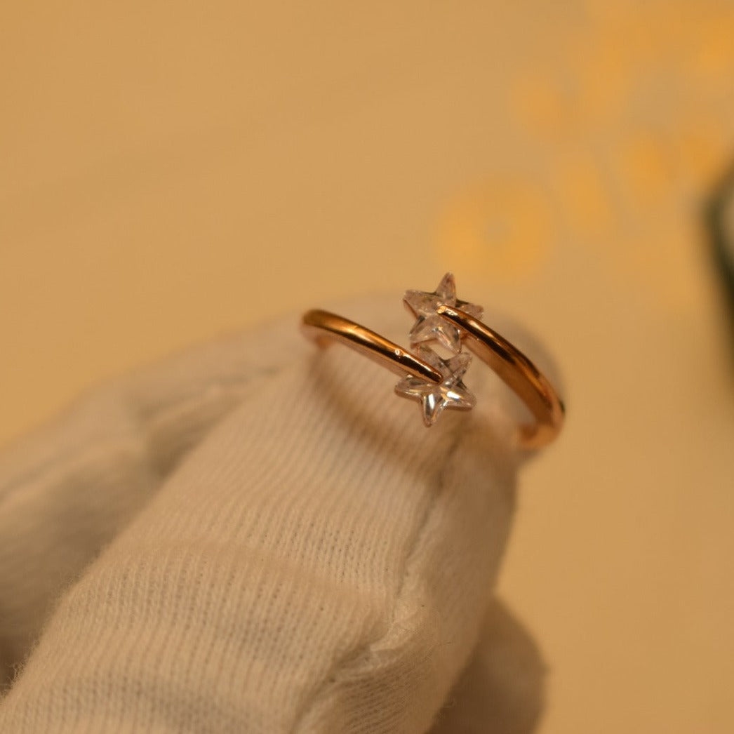 Unique Design Real Stone Gold Plated Ring for Girls/Women