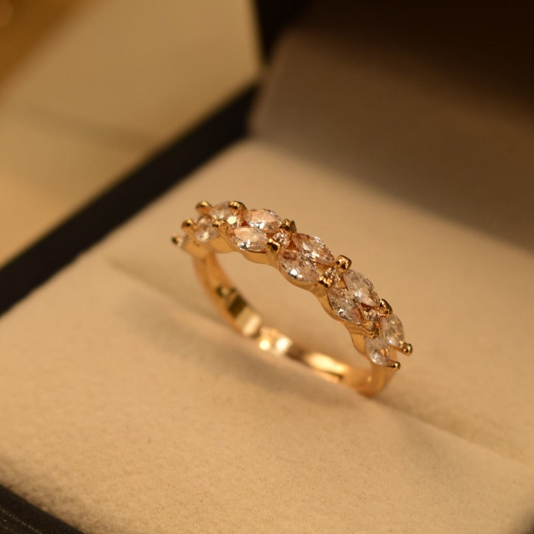 Elegant Design Real Stone Gold Plated Ring for Girls/Women