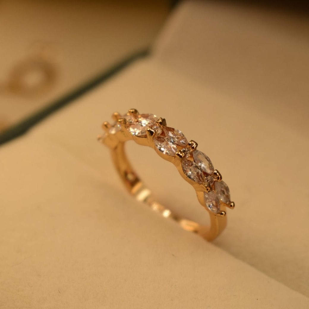 Elegant Design Real Stone Gold Plated Ring for Girls/Women