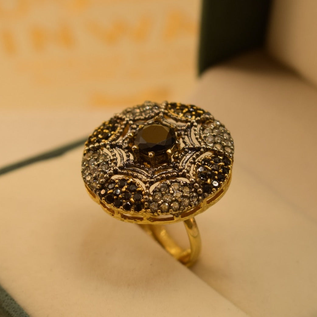 Elegant Design Real Stone Gold Plated Ring for Girls/Women