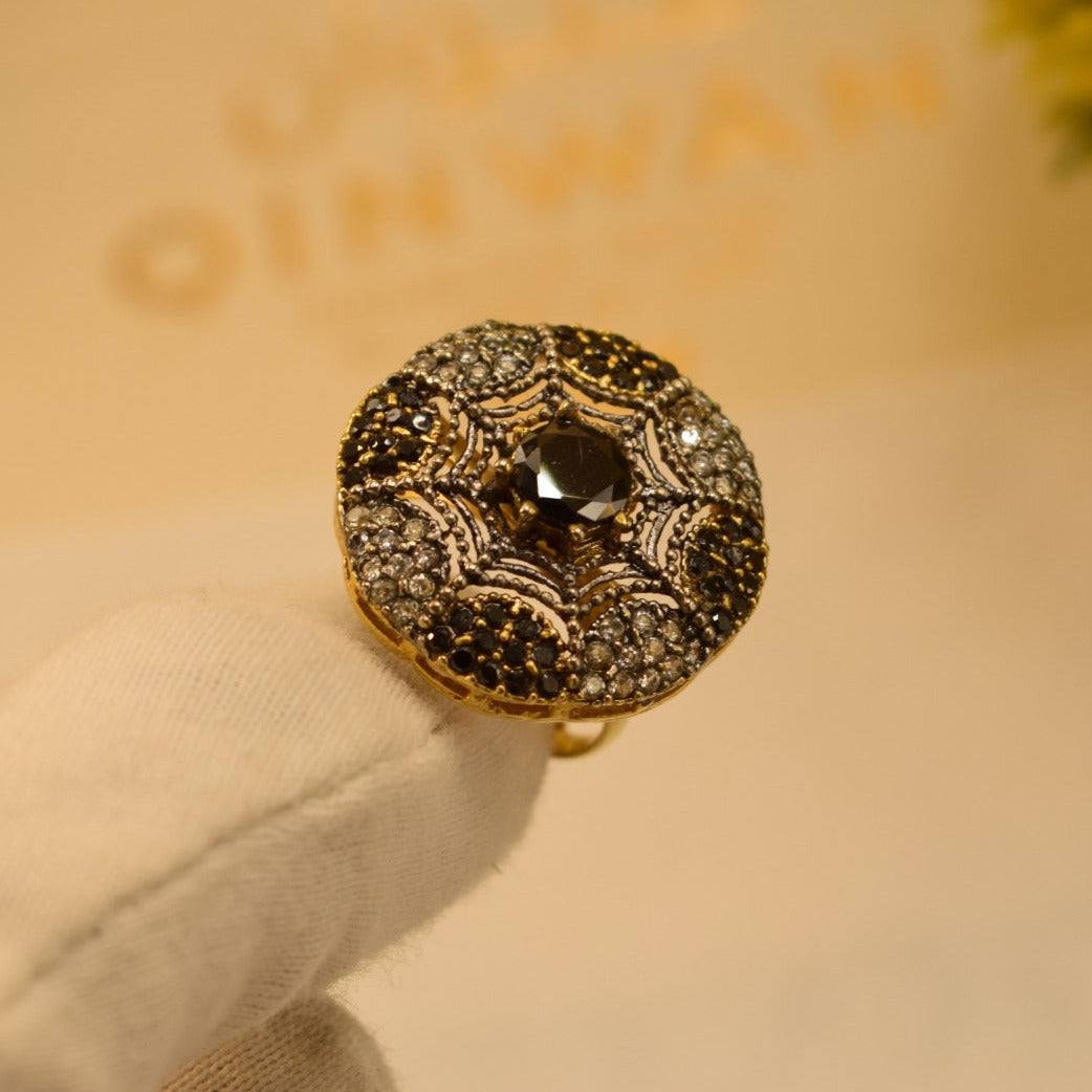 Elegant Design Real Stone Gold Plated Ring for Girls/Women