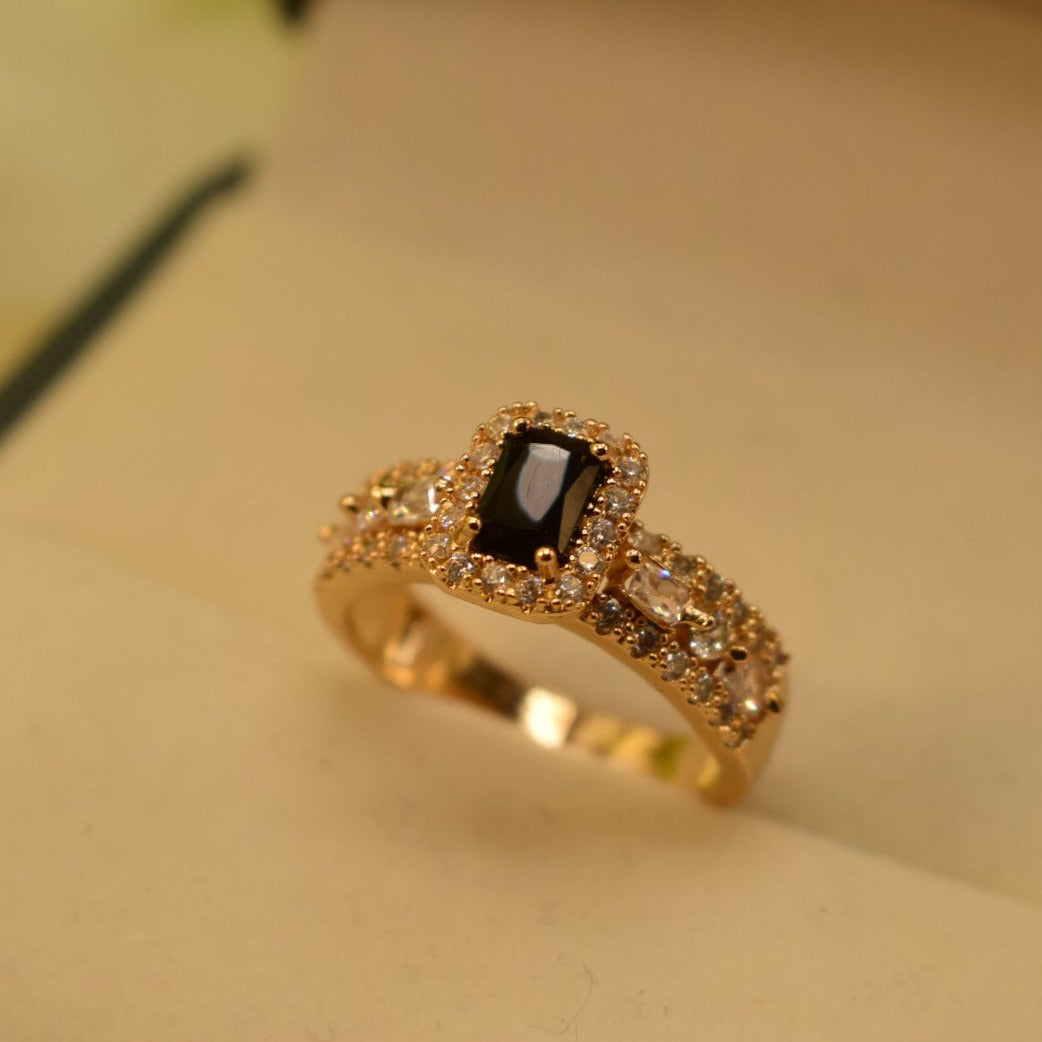 Elegant Design Real Stone Gold Plated Ring for Girls/Women