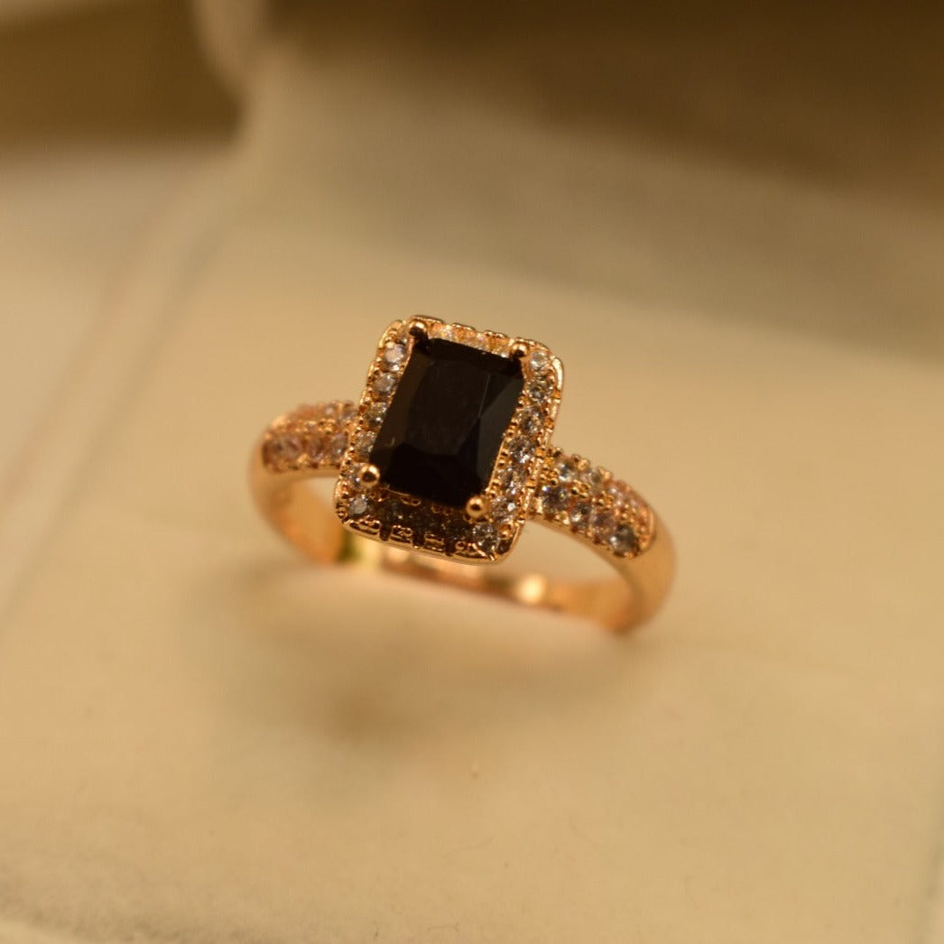 Elegant Design Real Stone Gold Plated Ring for Girls/Women