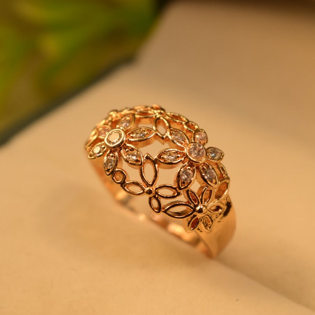 Stylish Design Gold Plated Ring for Girls/Women