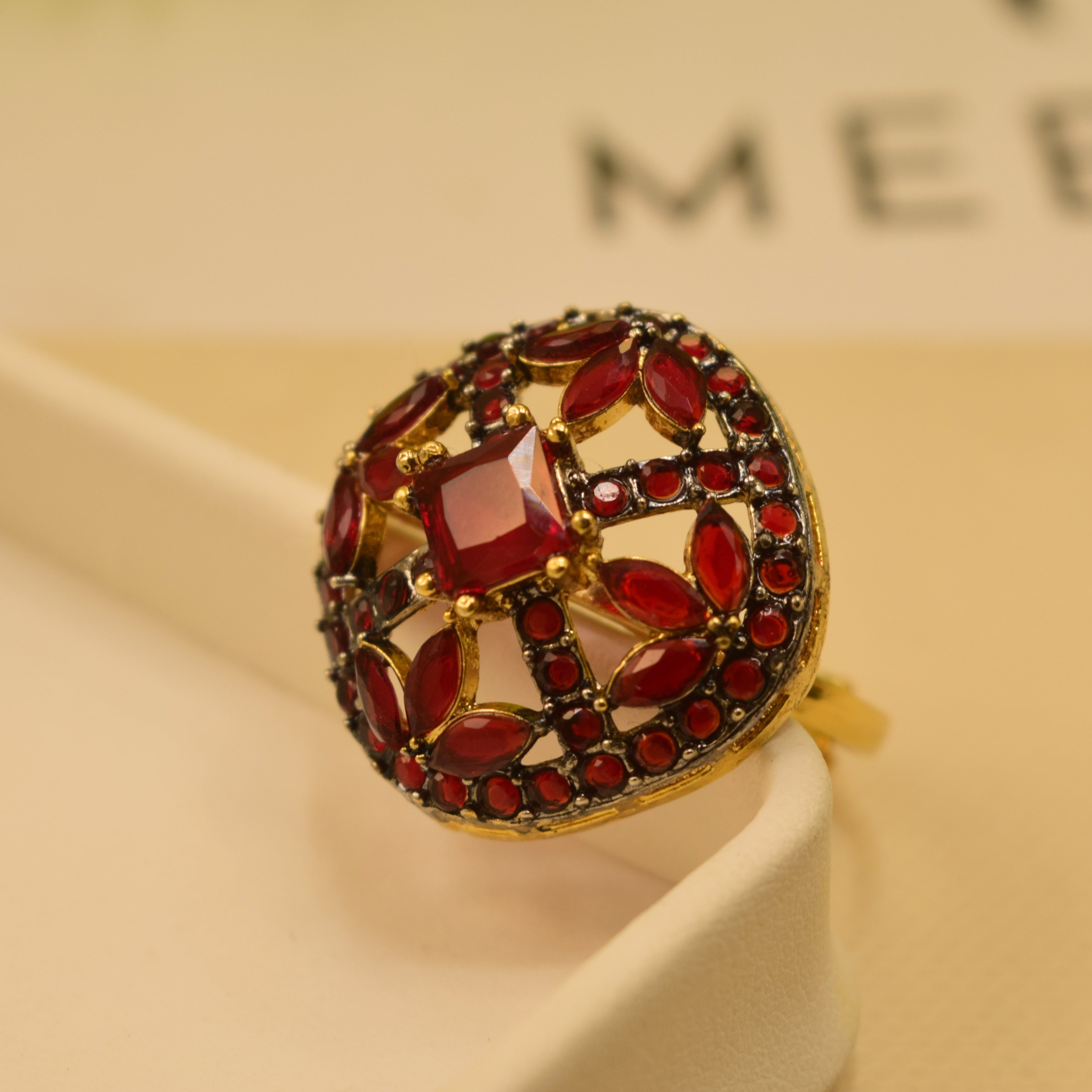 Stylish Real Stone Ring for Girls/Women