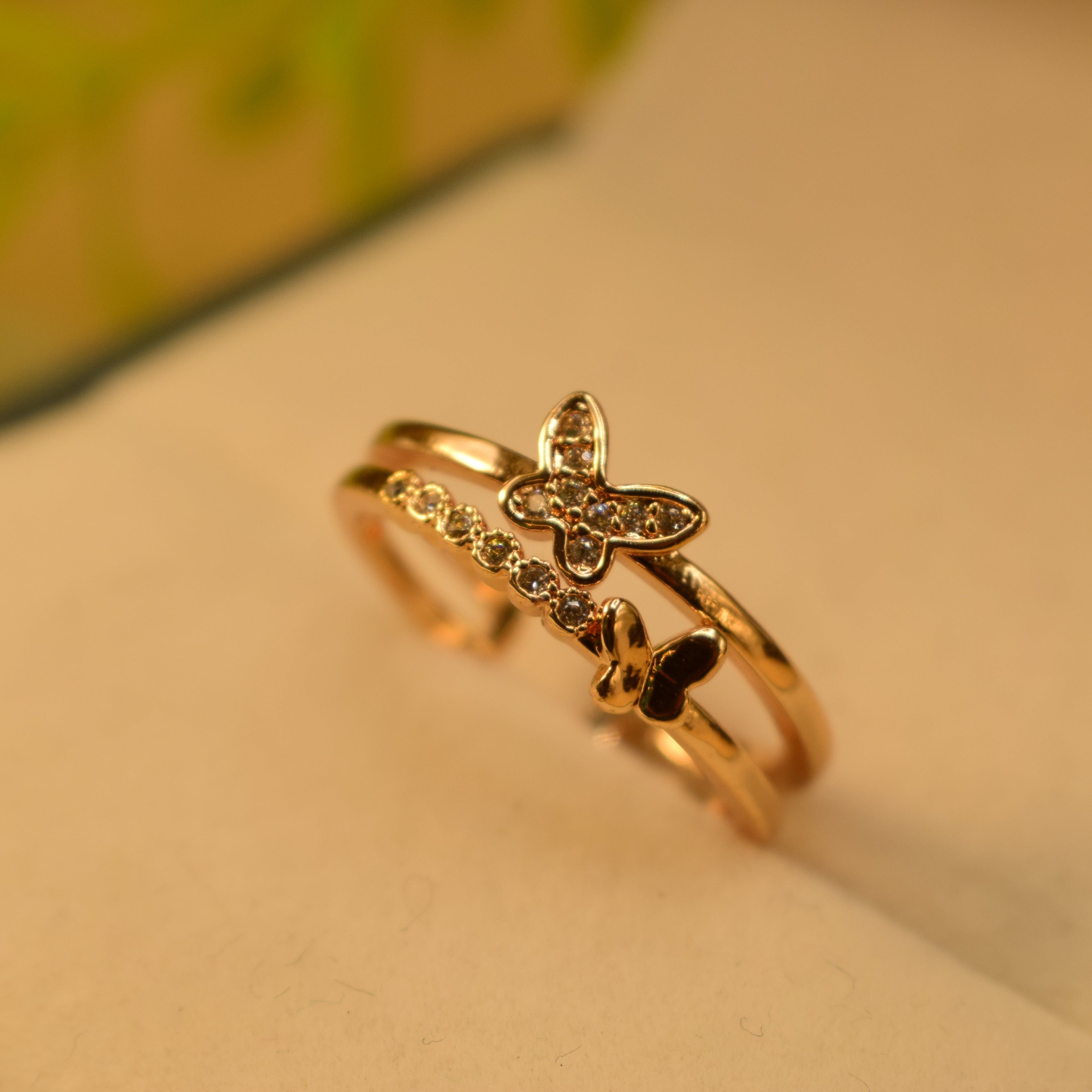 Unique Fancy Design Real Stone Ring for Girls/Women