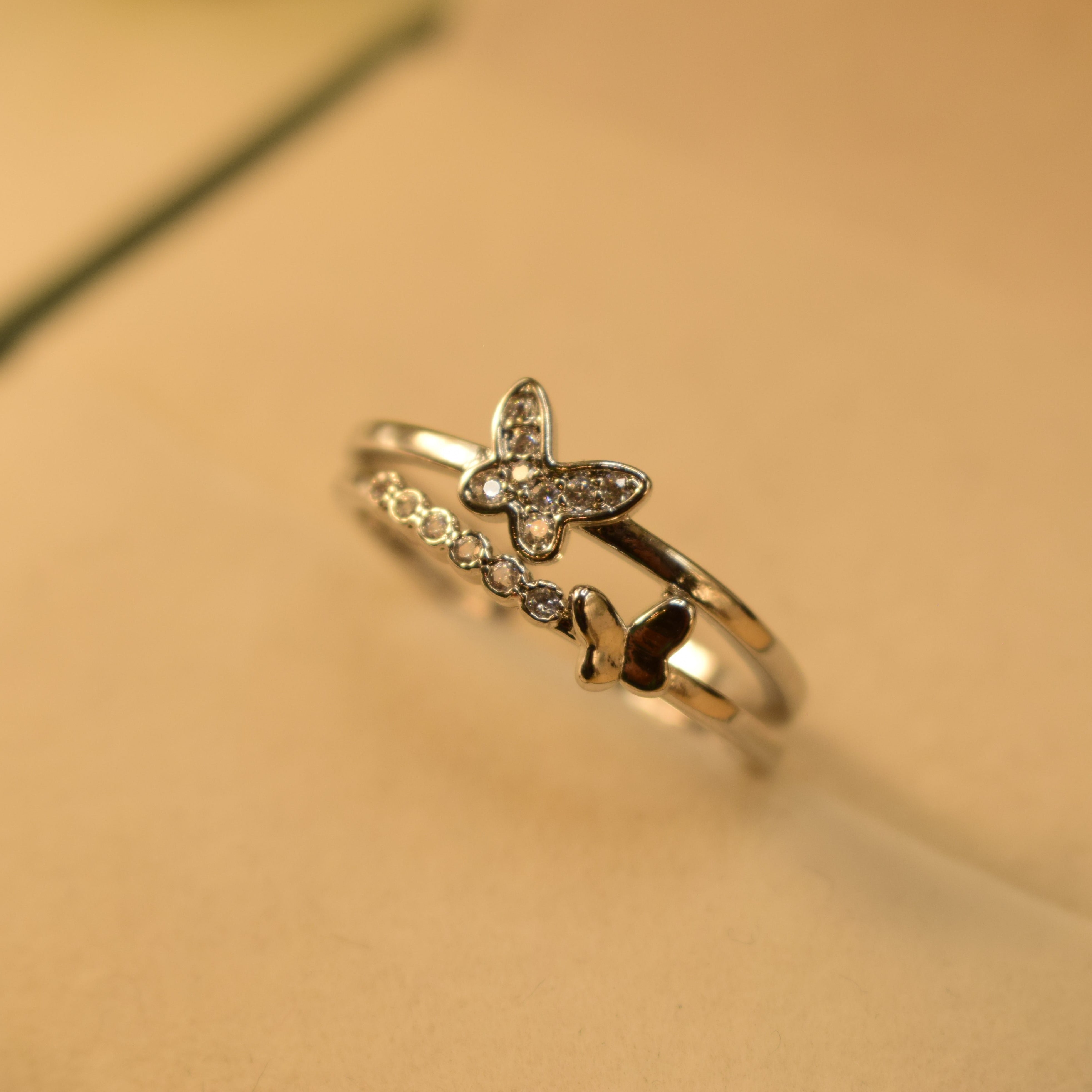 Unique Fancy Design Real Stone Ring for Girls/Women