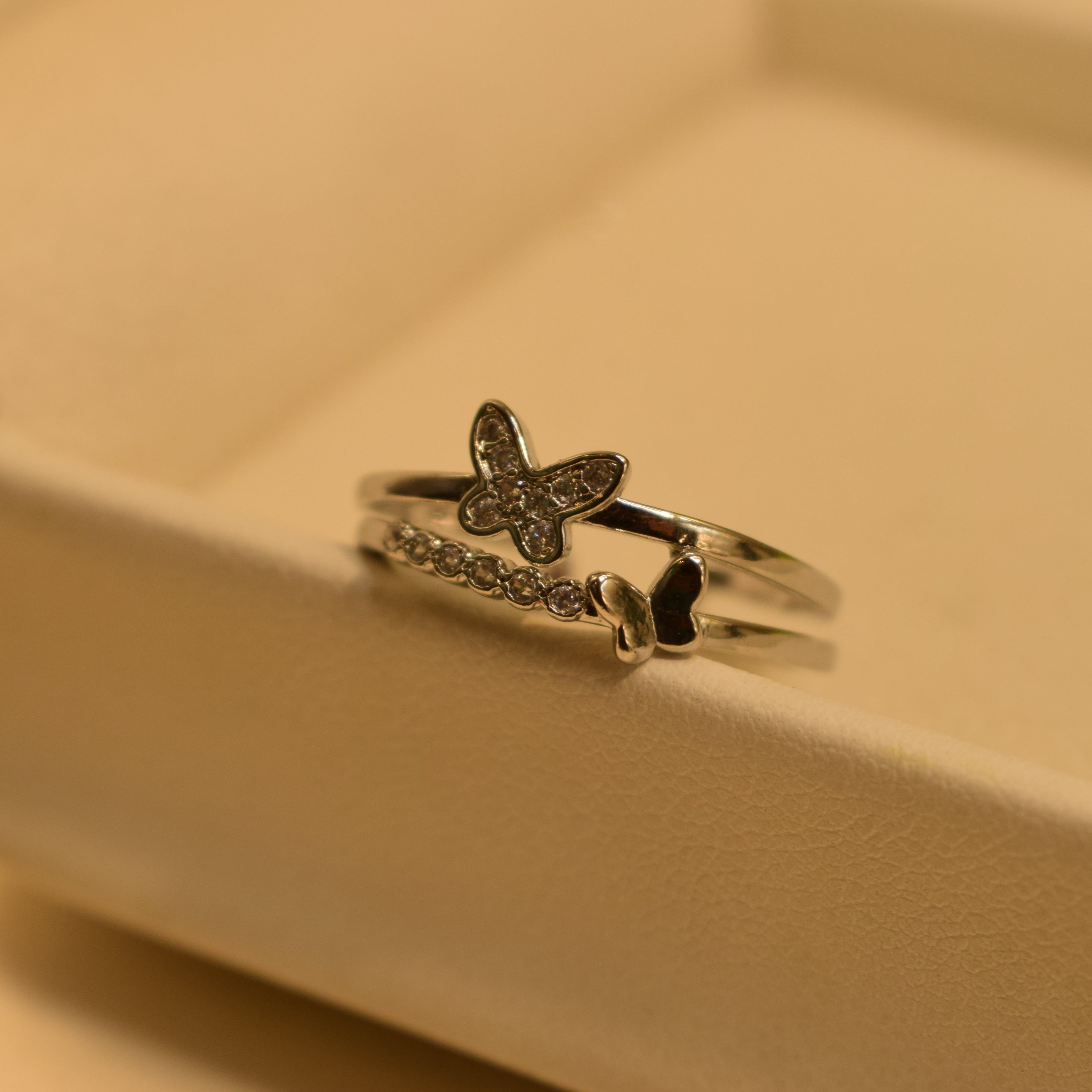 Unique Fancy Design Real Stone Ring for Girls/Women