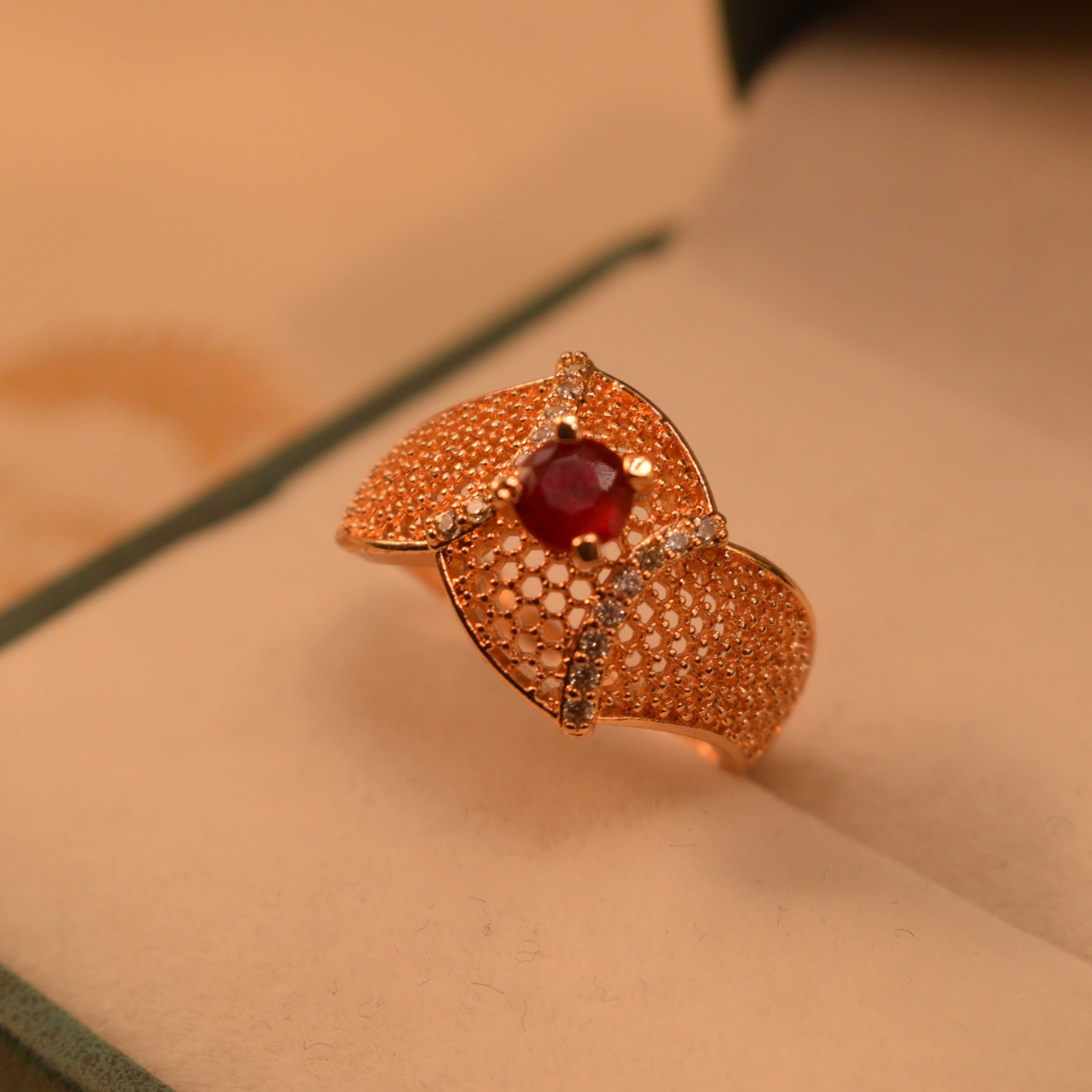 Beautiful Real Stone Gold Plated Ring for Girls/Women