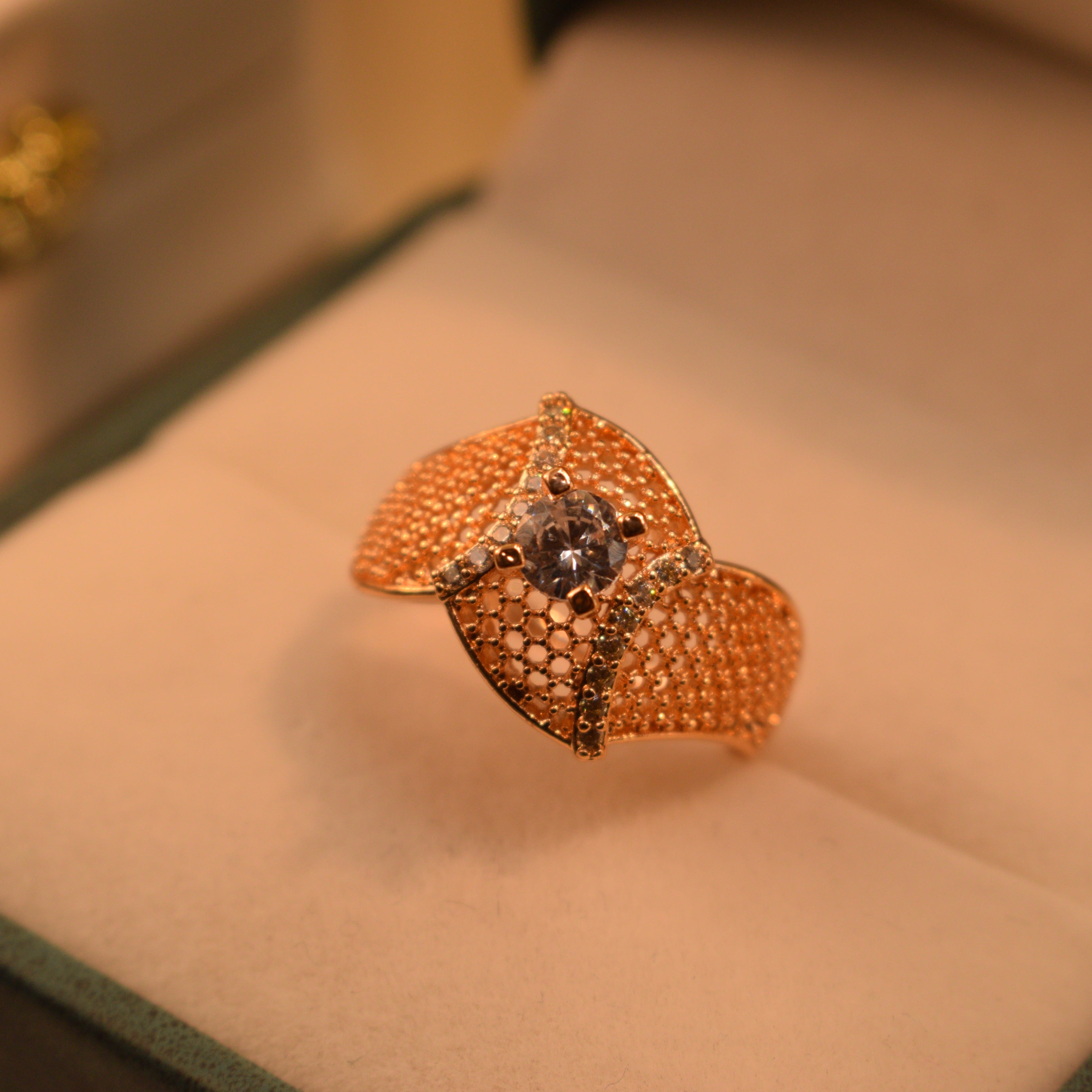 Beautiful Real Stone Gold Plated Ring for Girls/Women