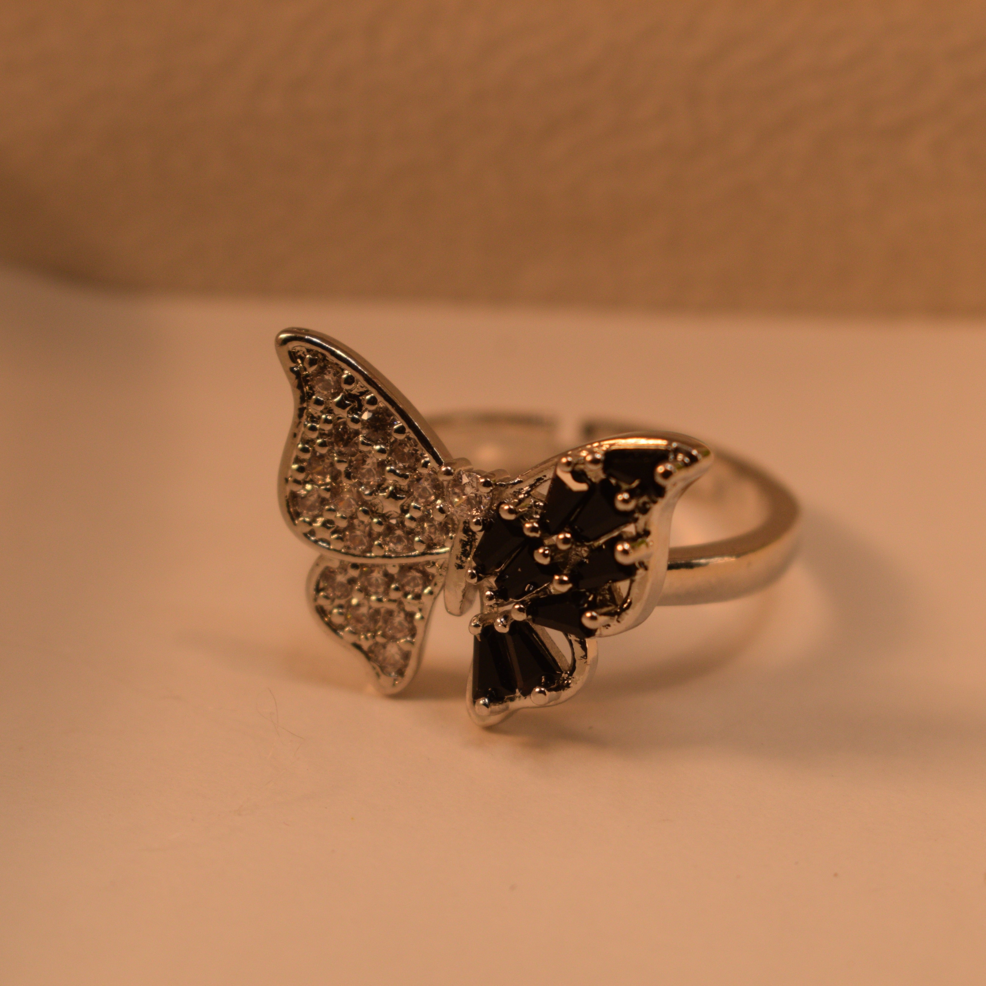 Stylish Butterfly Real Stone Ring for Girls/Women