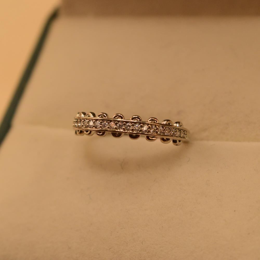 Gorgeous Elegant Design Crystal Stones Silver Ring for Girls/Women