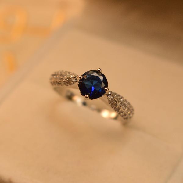 Beautiful Fancy Design Real Stones Silver Ring For Girls/Women