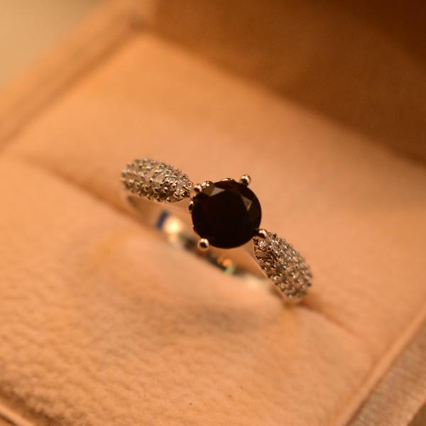 Beautiful Fancy Design Real Stones Silver Ring For Girls/Women