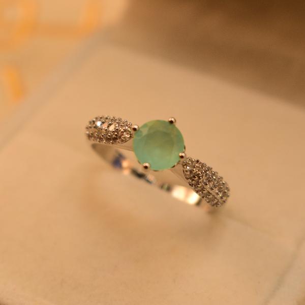 Beautiful Fancy Design Real Stones Silver Ring For Girls/Women