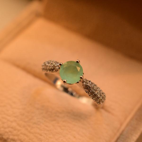 Beautiful Fancy Design Real Stones Silver Ring For Girls/Women