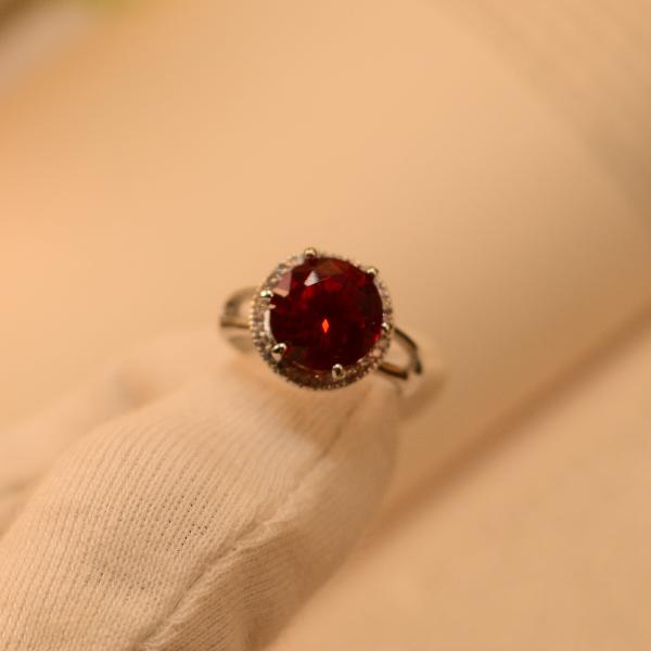 Beautiful Unique Real Stone Silver Ring For Girls/Women