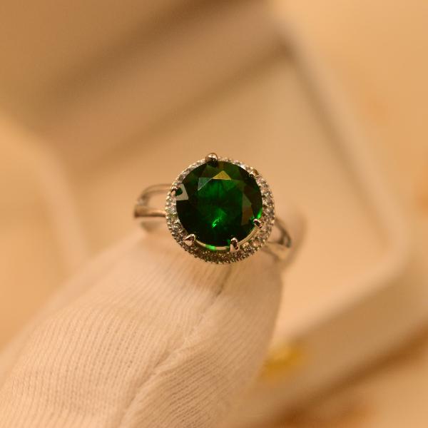 Beautiful Unique Real Stone Silver Ring For Girls/Women