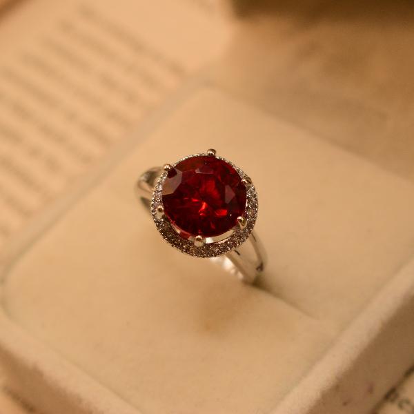 Beautiful Unique Real Stone Silver Ring For Girls/Women