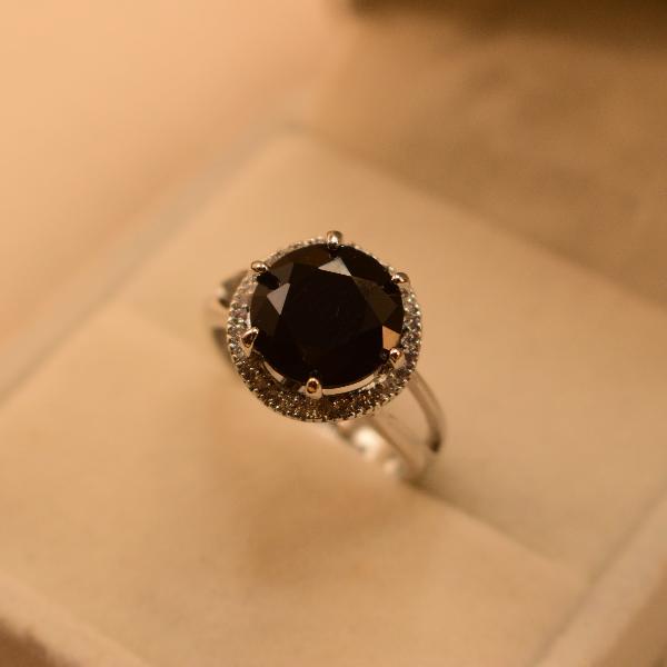 Beautiful Unique Real Stone Silver Ring For Girls/Women