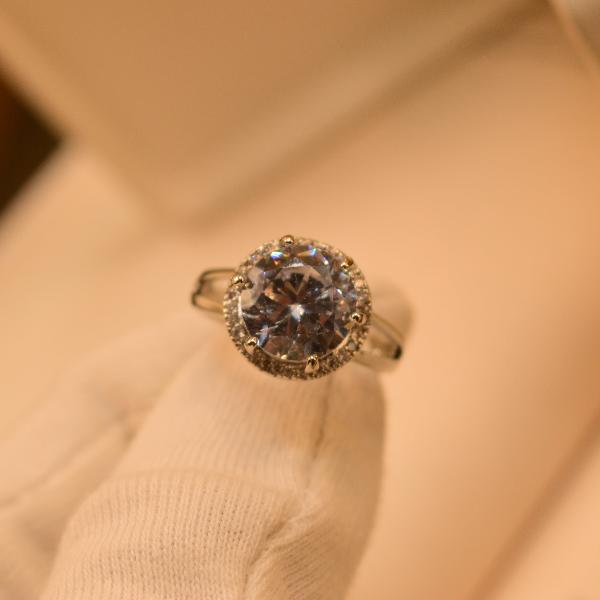 Beautiful Unique Real Stone Silver Ring For Girls/Women