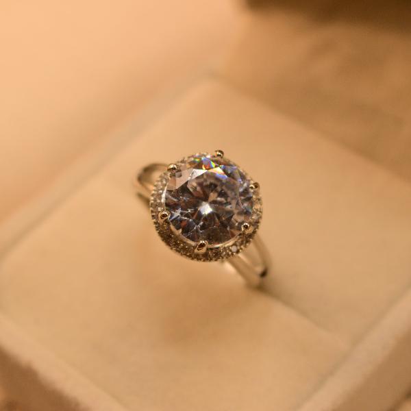 Beautiful Unique Real Stone Silver Ring For Girls/Women