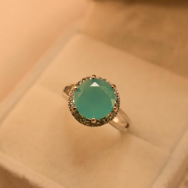 Beautiful Unique Real Stone Silver Ring For Girls/Women