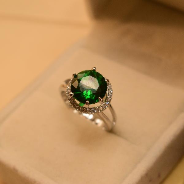 Beautiful Unique Real Stone Silver Ring For Girls/Women