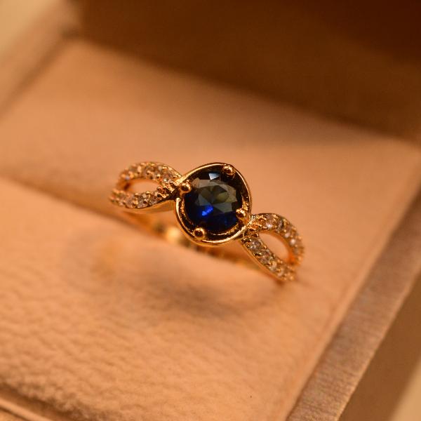 Luminous Real Stone Gold Plated Ring For Girls/Women