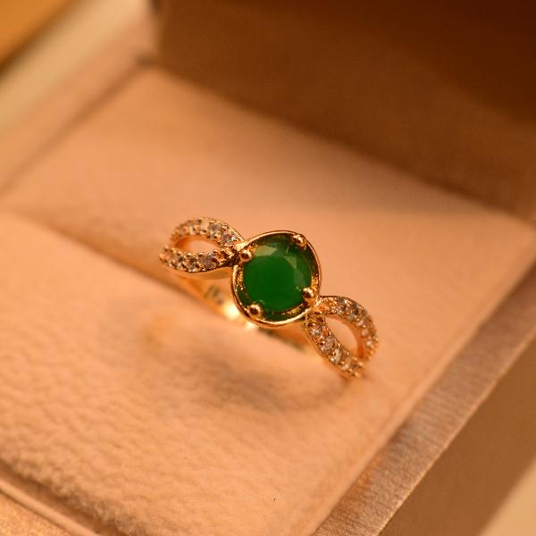 Luminous Real Stone Gold Plated Ring For Girls/Women