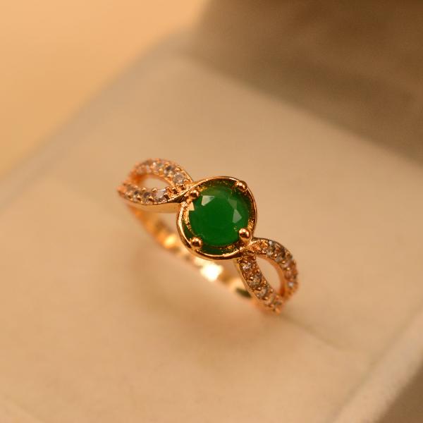 Luminous Real Stone Gold Plated Ring For Girls/Women