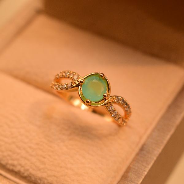 Luminous Real Stone Gold Plated Ring For Girls/Women