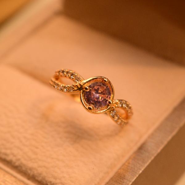 Luminous Real Stone Gold Plated Ring For Girls/Women