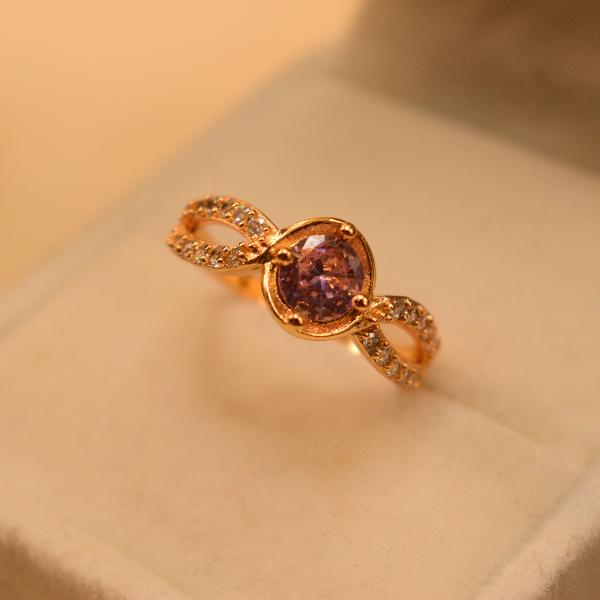 Luminous Real Stone Gold Plated Ring For Girls/Women