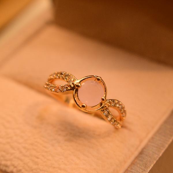 Luminous Real Stone Gold Plated Ring For Girls/Women