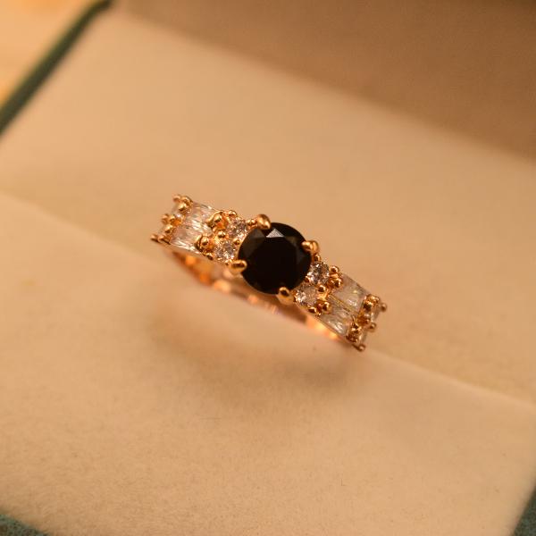 Goregous Stylish Real Stone Gold Plated Ring For Girls/Women