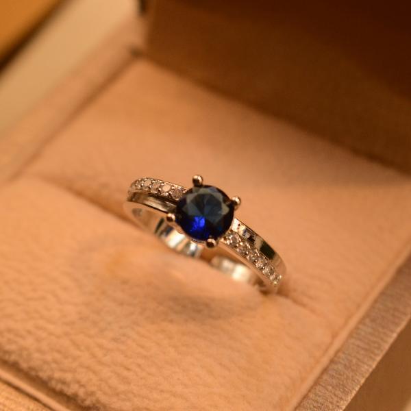 Fancy Elegant Real Stones Silver Ring For Girls/Women