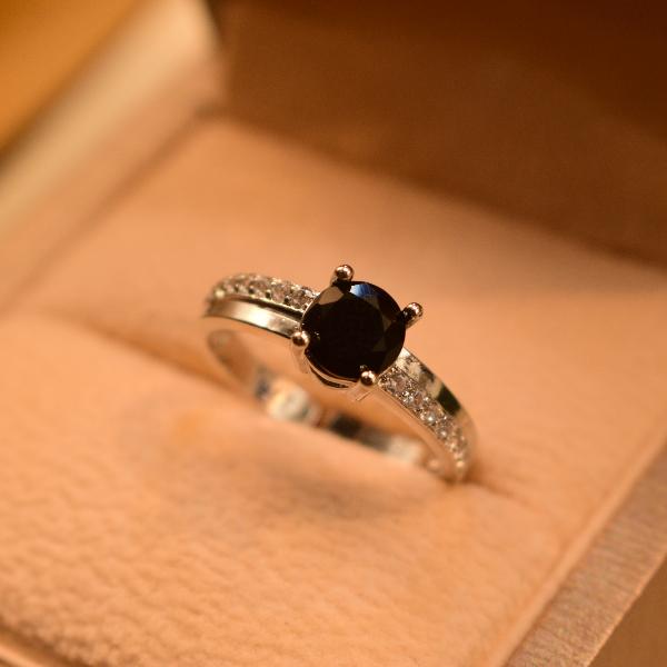 Fancy Elegant Real Stones Silver Ring For Girls/Women