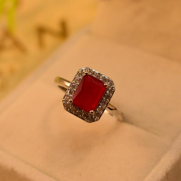 Elegant Stylish Real Stone Silver Ring For Girls/Women