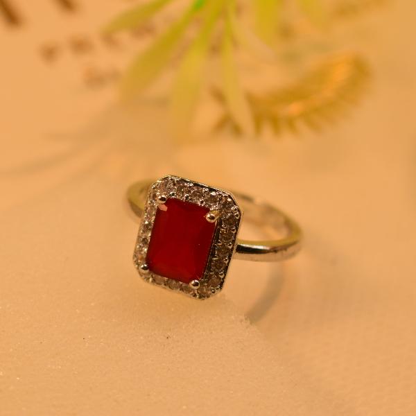 Elegant Stylish Real Stone Silver Ring For Girls/Women