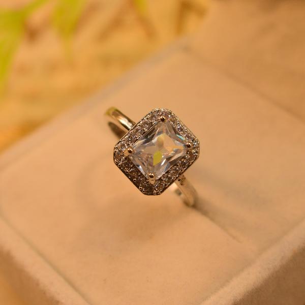 Elegant Stylish Real Stone Silver Ring For Girls/Women