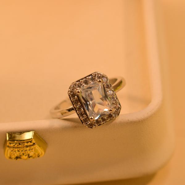 Elegant Stylish Real Stone Silver Ring For Girls/Women