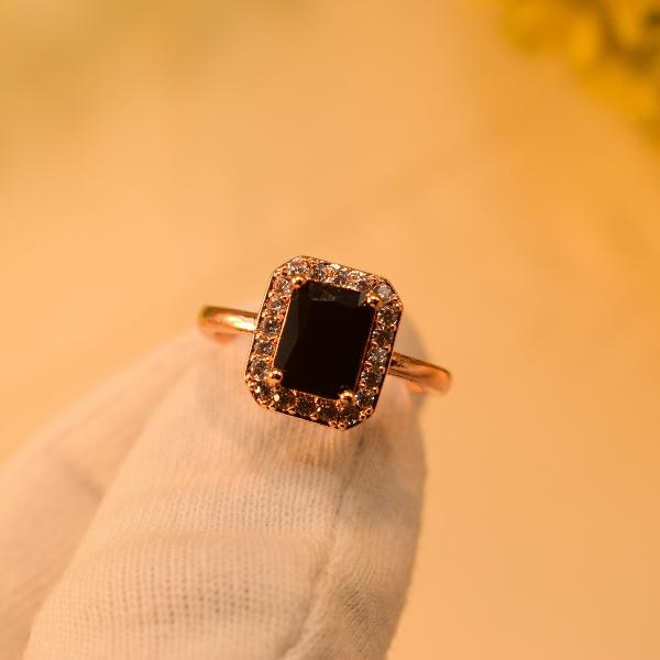 Glamorous Luminous Real Stone Gold Plated Ring For Girls/Women