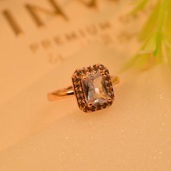 Glamorous Luminous Real Stone Gold Plated Ring For Girls/Women